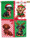 cute dachshund christmas present house flag