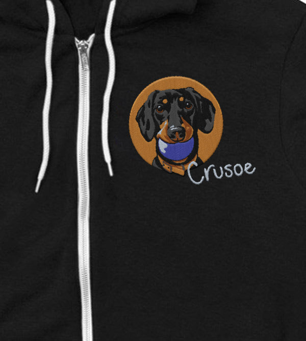 Crusoe Icon Embroidered Zip-Up Hoodie