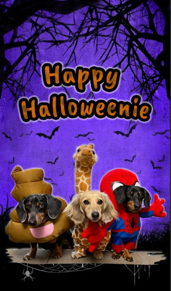 Happy Halloweenie Dachshund Flag