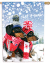 Let it Snow Dachshund Flag