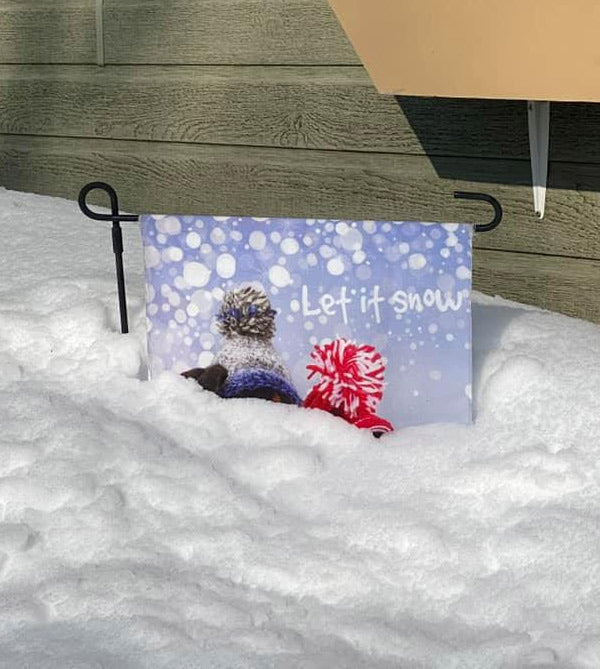 Let it Snow Dachshund Flag